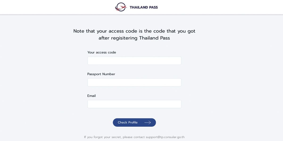 Thailand Pass Check Status