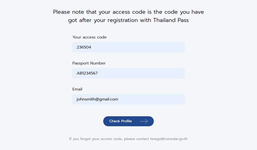 Thailand Pass Check Status