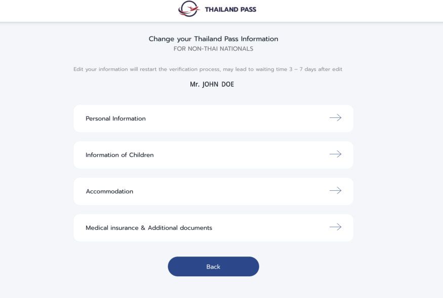 Thailand Pass Update Info