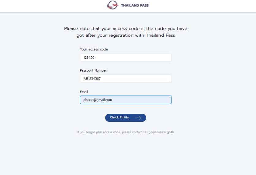 Thailand Pass Check Status