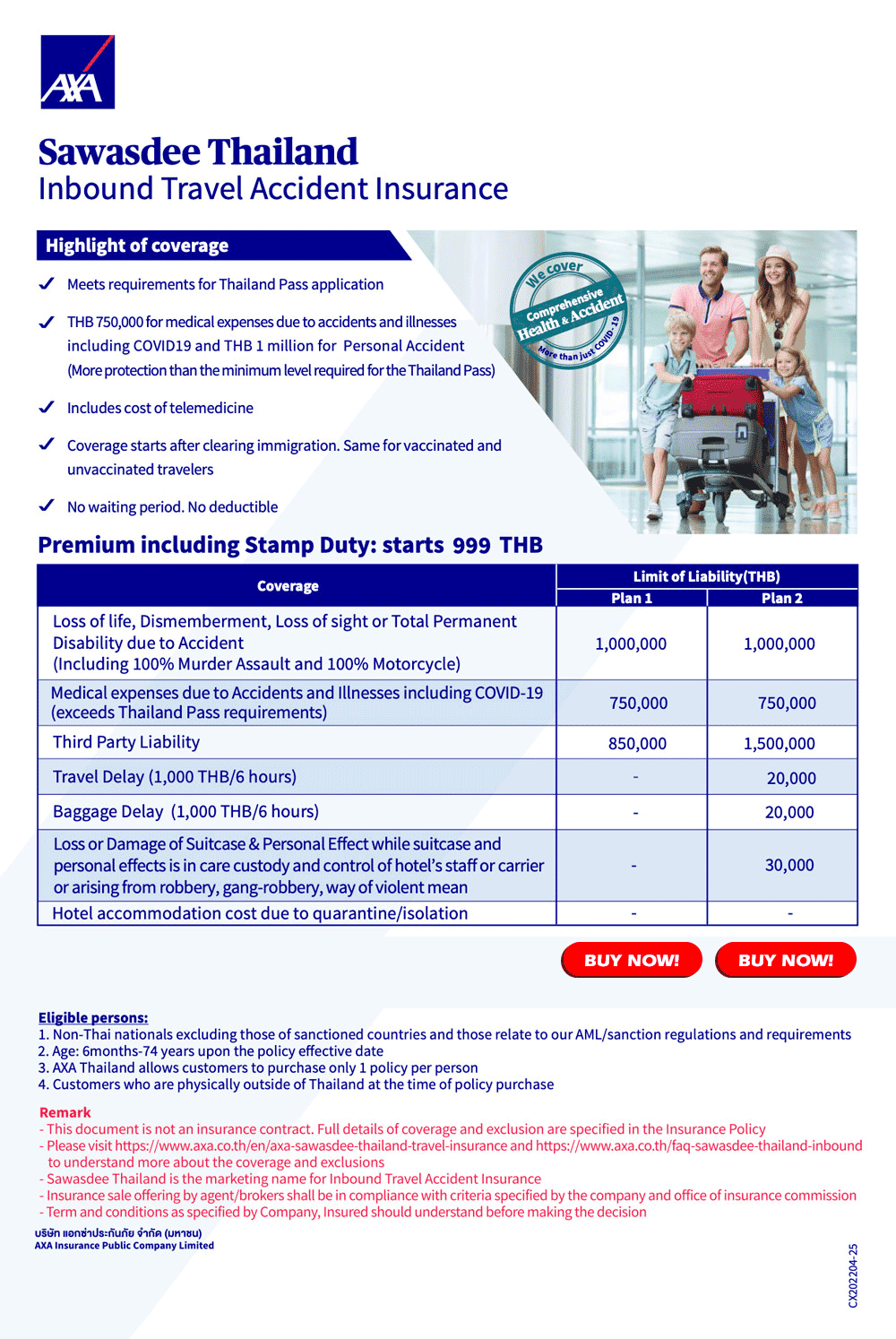 AXA Thailand Pass Insurance